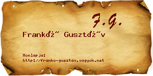 Frankó Gusztáv névjegykártya
